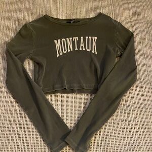 Grey Cropped Long Sleeve M